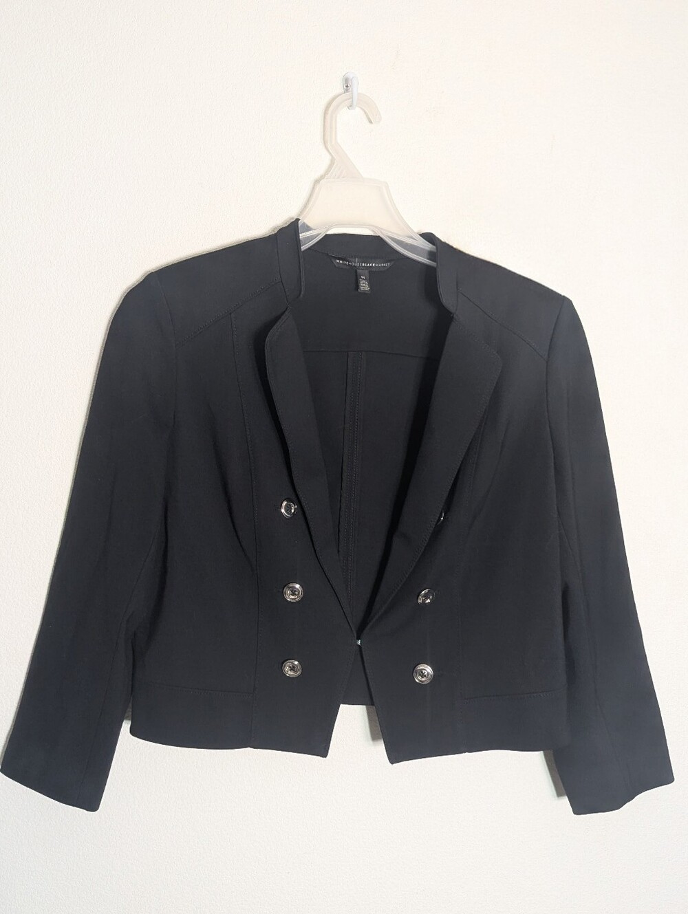 White House Black Market Women's Blazer Military Cropped Neutral Plus Size 14
